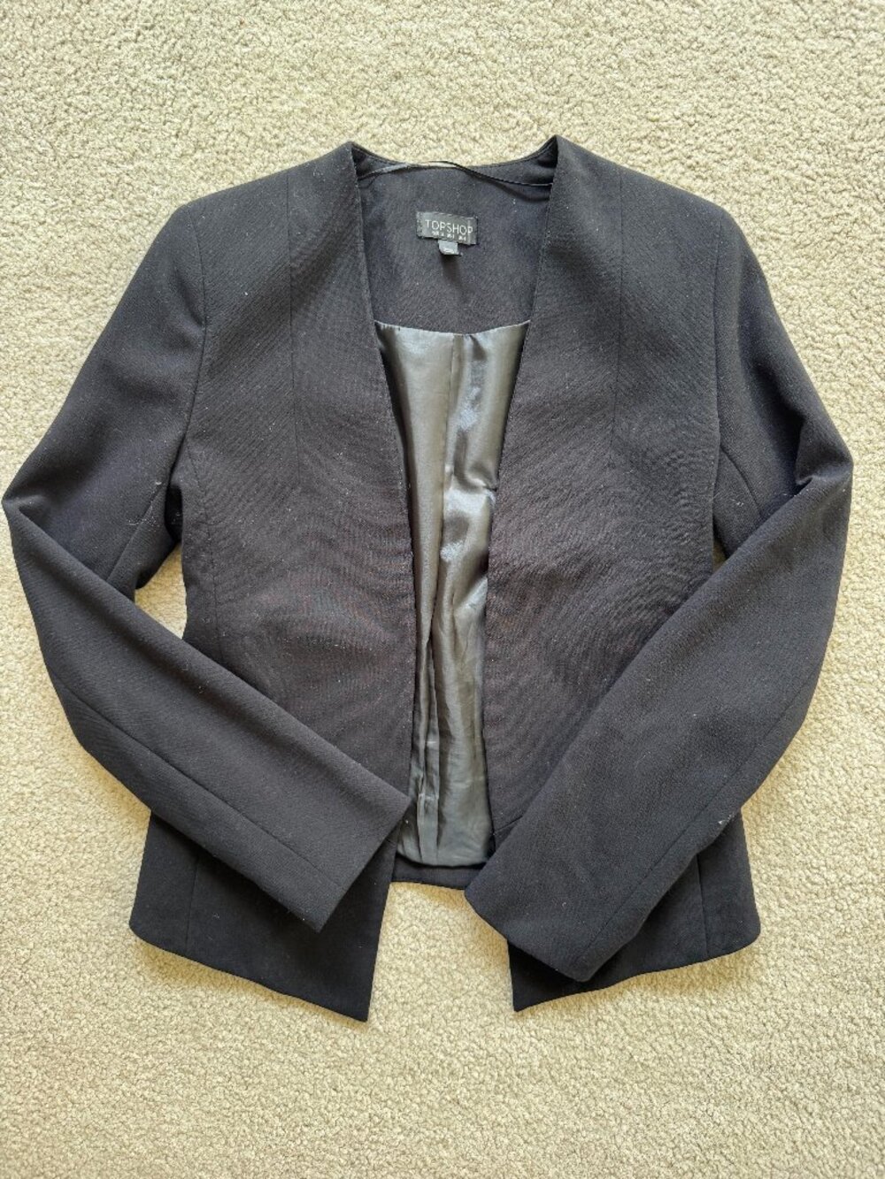 TOPSHOP BLAZER, US 2/EUR 34 - BLACK